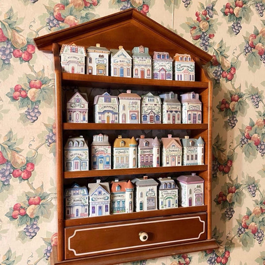 VINTAGE 1989 LENOX Spice Village Complete Set 24 Handcrafted Fine Porcelain MINT