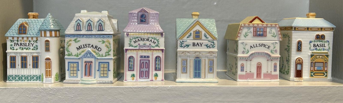 1989 Lenox Spice Village Full Set Of 24 Vintage Great Condition No Rack