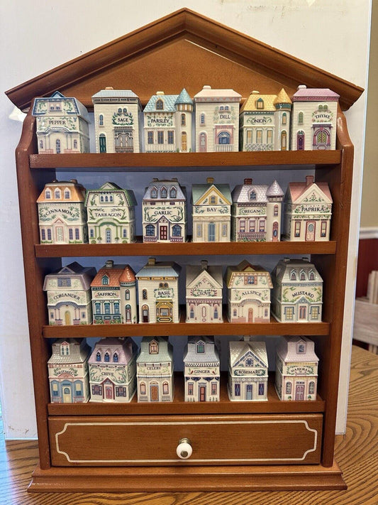 Lennox spice Village Complete set Of 24 Handcrafted Fine Porcelain 1989 Taiwan