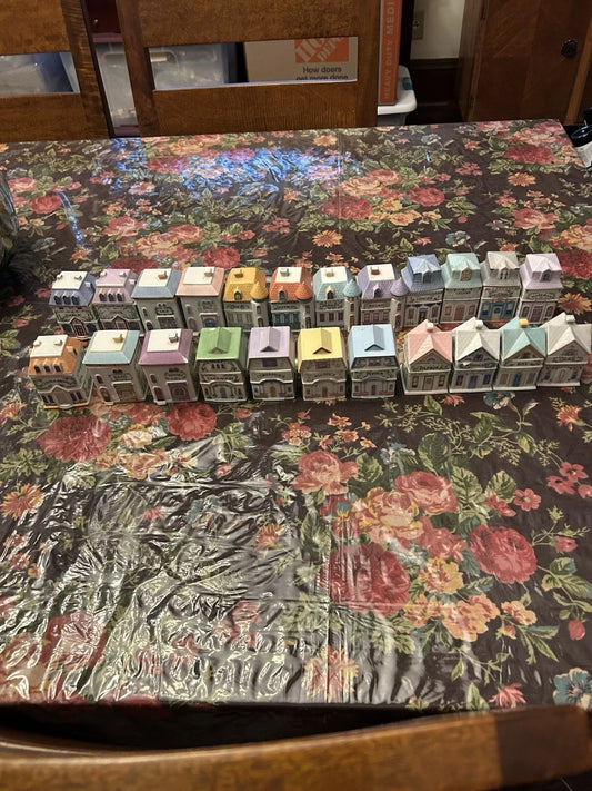Lenox China Spice Houses. 1 missing & 2 have small chips. NO RACK!