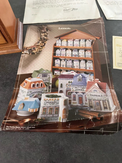 VINTAGE 1989 LENOX Spice Village Complete Set 24 Handcrafted Fine Porcelain MINT